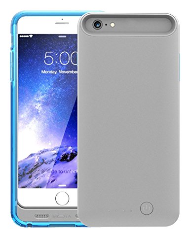 TAMO iPhone 6 Plus/6s Plus Extended Battery Case, TAMO 4000 mAh Dual-Purposed Ultra-Slim Protective Extended Battery Charging Case - Black - Battery - Retail Packaging – Blue