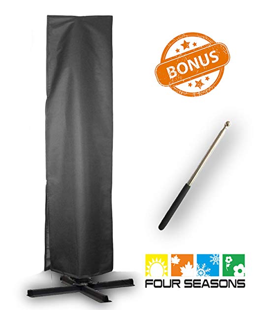 Umbrella Covers,Patio Outdoor Offset Cantilever Umbrella Cover with Push Rod Waterproof Market Parasol Covers with Zipper for 9ft to 13ft Outdoor Umbrellas Large