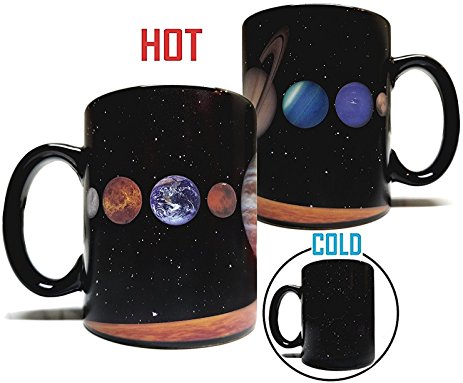 The Rising Sun Solar System Planets 11oz Color Changing Heat Sensitive Mug - Grade A Ceramic - Perfect Educational / Science / Fun Cool Mug Gift