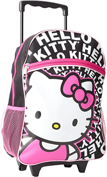 FAB Starpoint Little Girls' Hello Kitty 16 Inch Rolling Backpack