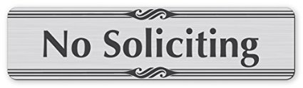 My Sign Center High Quality Laser Engraved Small Plastic No Soliciting Sign, 2" X 8"