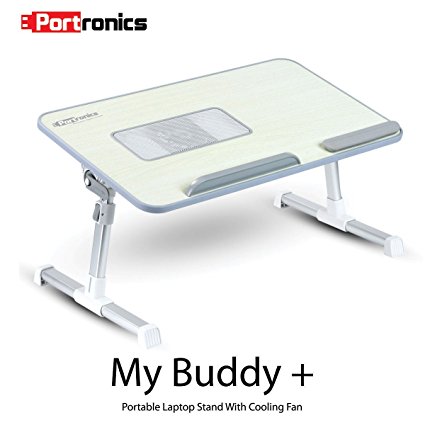 Portronics POR-704 Adjustable laptop cooling table, portable laptop desk, portable laptop table, Portable Multipurpose Laptop Table, Foldable laptop cooling table