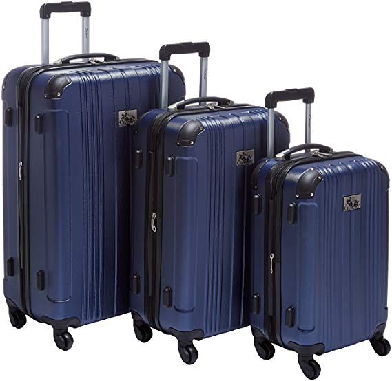 Chariot Monet 3-Piece Hardside Expandable Lightweight Spinner Luggage Set-Navy