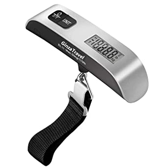 GinzaTravel Electronic Luggage Scale 110 Lbs High Precision Travel Digital Hanging Scales 50kg Luggage Scale (Silver, 1PC A)