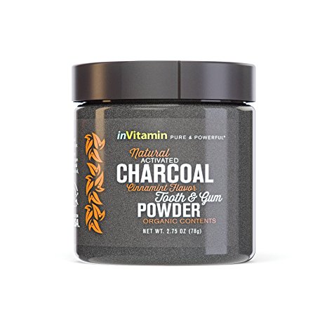 Natural Whitening Tooth & Gum Powder with Activated Charcoal (2.75 oz Cinnamint)