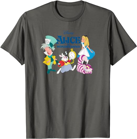 Disney Alice in Wonderland Group Shot & Logo T-Shirt