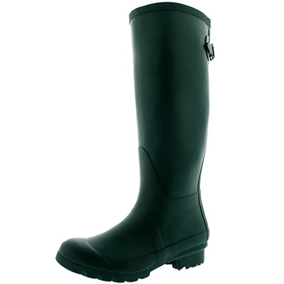 Womens Adjustable Back Tall Winter Rain Wellies Waterproof Wellington Boot