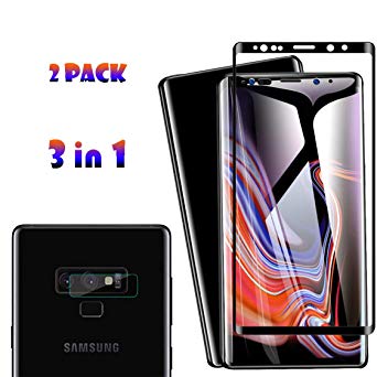 [2 Pack] Galaxy Note 9 Screen Protector Tempered Glass, Include a Camera Lens Protector with [Case Friendly] [Full Screen Coverage] [HD Clear] [Touch Responsive] for Note9 [6.4 inches]