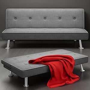 yoyomax Futon Sofa Bed, Convertible Sofa Bed Couch - Breathable Fabric Folding Sofa Bed Easy to Clean-Ideal for Bedroom, Living Room, Apartment and Office-Compact Design for Spacing Saving