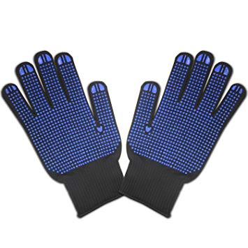 Kissliss Heat Resistant Glove, Anti-hot Anti-scald Anti- slip & Heat Blocking Glove for Flat Iron Curling Wand Hair Straightener – Two Packs (for Left & Right Hands)
