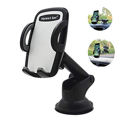Phone Holder for Car HONEST KIN Universal Car Mount Long Neck Windshield Dashboard Cell Phone Holder Car Phone Mount for iPhone X XR XS MAX 8 7 6s Plus Samsung S10 S10E S8 S9 Plus Note 8 9 LG Google