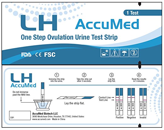 AccuMed® Ovulation (LH) Test Strips Kit, Clear and Accurate Results, FDA Approved and Over 99% Accurate, 100 count