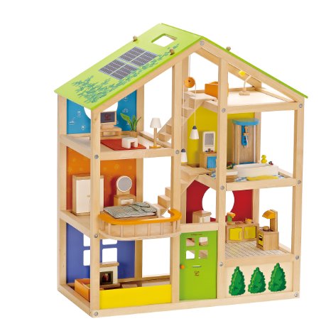 Hape - All Seasons Wooden Doll House, Furnished