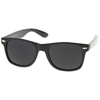 zeroUV - Retro 80's Classic Colored Mirror Lens Square Horn Rimmed Sunglasses for Men Women