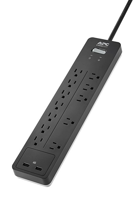 APC 12-Outlet Surge Protector 2160 Joule with USB Charging Ports, SurgeArrest Home/Office (PH12U2)