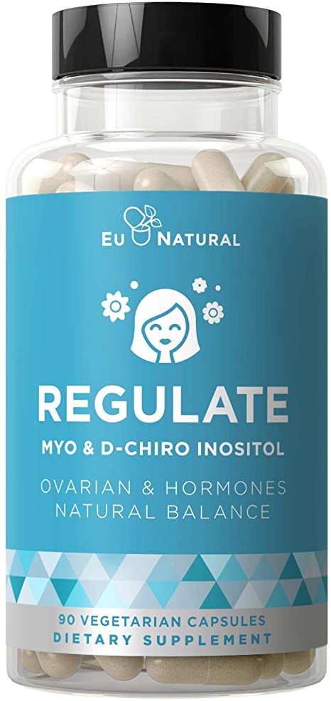 Regulate Myo Inositol & D-Chiro Inositol – Fertility, Hormonal, Menstrual & Ovarian Support Supplement – Hormonal Balance at Optimal 40:1 Ratio – 90 Vegetarian Soft Capsules