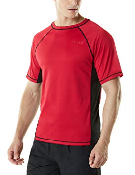 Tesla Men's UPF 50 Swim Wear Swim Tee Rashguard Top MSS01/MSR15