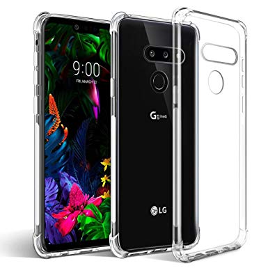 EasyAcc Slim Case for LG G8 ThinQ, Crystal Clear Ultra Thin Phone Cases with 4 Corners Air Cushion Protection Soft TPU Transparent Back Protective Cover Compatible with LG G8 ThinQ