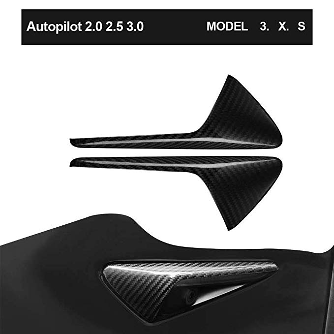 TOPlight Tesla Model 3 S X Autopilot 2.0-3.0 Real Carbon Fiber Side Markers Turn Signal Covers Perfect Fitment Pair of Overlays Easy Install Lightweight Indicator Cover Carbon Fiber Cap