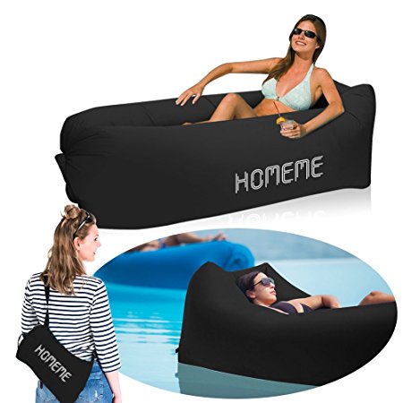 Inflatable Lounger Couch, Portable Waterproof Durable Nylon Outdoor Air Sofa for Camping, Park, Beach, Backyard