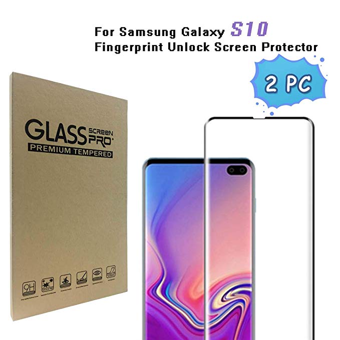 Galaxy S10(6.1in) Screen Protector,Case-Friendly,Ultra-Clear,Bubble-Free Tempered Glass Screen Protector for Samsung S10