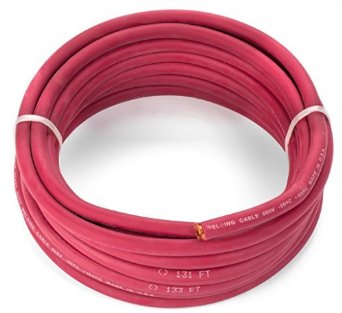 2 AWG Premium Extra Flexible Welding Cable 600 VOLT - RED - 25 FEET - EWCS Spec - Made in the USA!