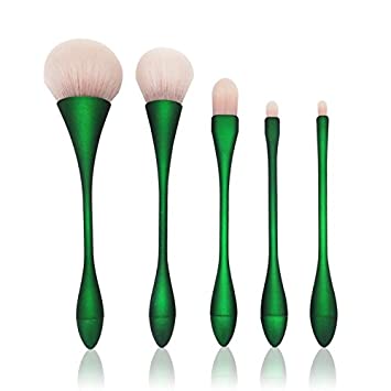 Qingta Makeup Brush Set Premium Foundation Face Powder Blush Cosmetics Foundation Blending Blush Makeup Brush Kit(Green)