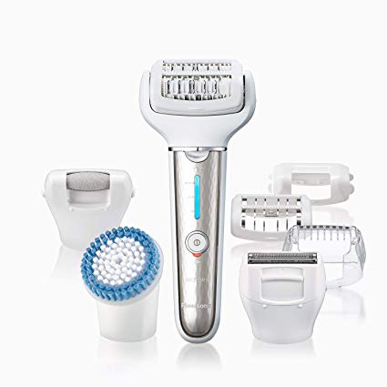 Panasonic Epilator for Women - Premium Cordless Wet/Dry Epilator & Shaver with 7 Attachments achieves Gentle Hair Removal & Full Body Spa Care at Home - ES-EL9A-S (Silver)