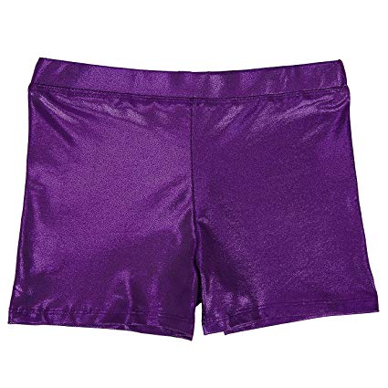 HDE Gymnastics Shorts for Girls - Glitter Dance Shorts Kids Athletic Bottoms