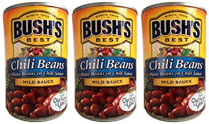 Bush's Best Chili Beans-- pinto beans in mild chili sauce (3 pack) each can is 16 ounces for a total of 48 ounces