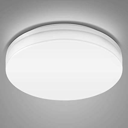 LE 24W Dimmable LED Ceiling Light, 2100lm, Daylight White 5000K, 2 x 100W Incandescent Bulb Equivalent, 33cm, IP54 Waterproof, 33cm, Flush Ceiling Light