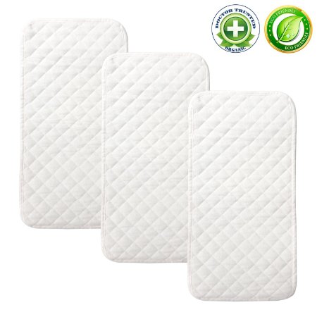 Bamboo Changing Pad Liners,Crib Pad Protector -3 Pack,Size (26 x12.5in)♦Breathable,Highly Absorbent♦Machine Washable♦Leak proof Protection,Quilted Silky Soft. Antibacterial & Hypoallergenic.