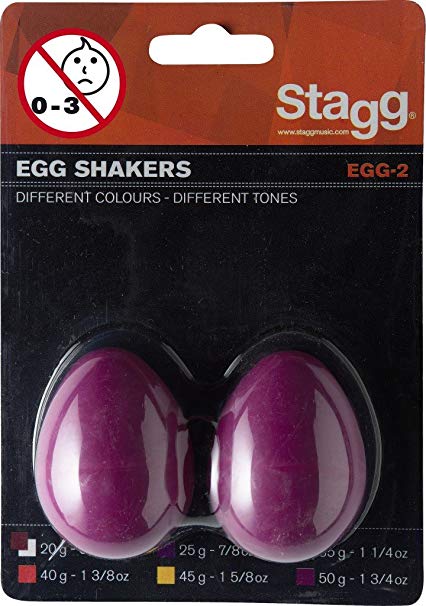 Stagg EGG-2 MG Plastic Egg Shaker Pair, Magenta