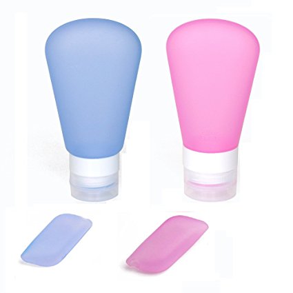 Travel Bottles, Top-Spring 89ml Silicone Travel Containers Set for Shampoo Leakproof Portable Soft with Toothbrush Cover