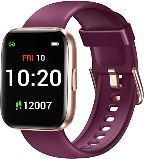 Letsfit Smart Watch for Android Phones Compatible with iPhone Samsung, Fitness Tracker with Blood Oxygen Saturation & Heart Rate Monitor, IP68 Waterproof Cardio Watch for Women Men, Purple