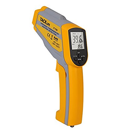 Tacklife IT-T06 Digital Infrared Thermometer Dual Laser Thermometer -58°F~1022°F Temperature Gun with Non-Contact Voltage, Adjustable Emissivity & Maximum Measure