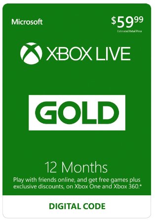 Xbox Live 12 Month Gold Membership - Digital Code