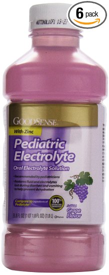 GoodSense Pedia Electrolyte Liquid, Grape, 33.8 Fluid Ounce (Pack of 6)