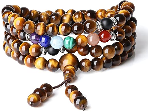 COAI 7 Chakra 108 Mala Beads Stone Wrap Bracelet Necklace