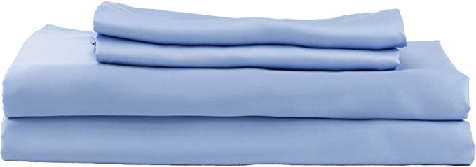 4 Piece Premium Microfiber Bed Sheet Set 1600 Thread Count - Wrinkle, Fade, Stain Resistant. 100% (King, Light Blue)