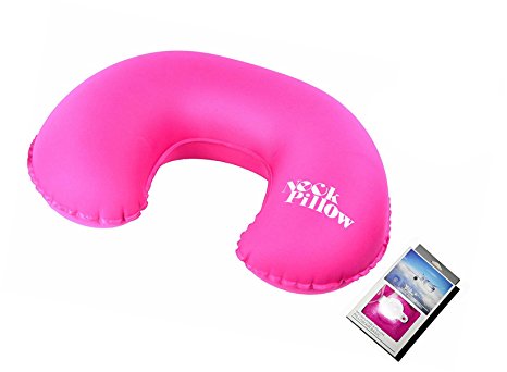 Compact Inflatable Flights Neck Pillow,Soft and Portable for Travel,Camping,Backpacking