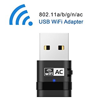 LURICO AC600Mbps Dual Band USB Wireless WiFi Network Adapter Maximum Speed up to 5G 433Mbps / 2.4G 150Mbps, Wireless Network Adapter for PC Desktop Laptop of Windows 10/8/7/Vista/XP, Mac OS and Linux