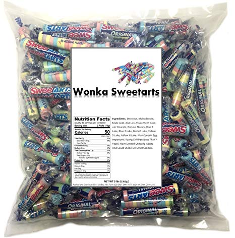 Wonka Sweetarts Twist Wrap 3 Lb Bag Original Assorted Flavors, bulk candy individually wrapped