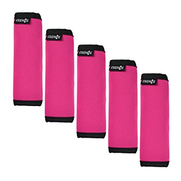 Cosmos ® 5 PCS Hot Pink Color Comfort Neoprene Handle Wraps/Grip / Identifier for Travel Bag Luggage Suitcase