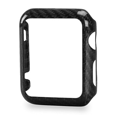 Apple Watch Series 1 42mm Case - 100% Real Carbon Fiber - High-Gloss / Twill Weave Finish - by Carbon Fiber Gear