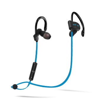 Bluetooth Headphones, Amotus Wireless Sport Stereo Headsets in-Ear with Earhook Earbuds Earphone for Workout Running Gym (Blue)