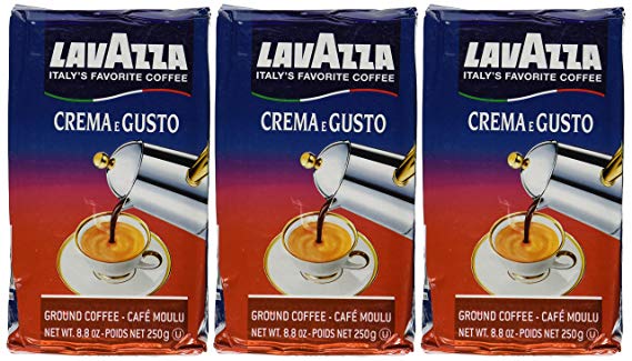 Lavazza Crema e Gusto Ground Coffee, Italian , 8.8-Ounce Bricks (Pack of 3)