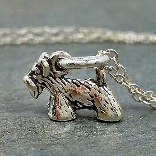Tiny Scottish Terrier Scottie Necklace - 925 Sterling Silver