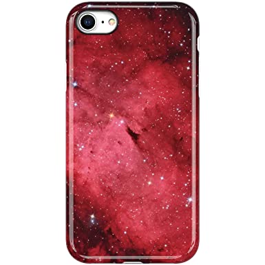 VIVIBIN iPhone 8 Case,iPhone 7 Case,Cute Galaxy Red for Women Girls Clear Bumper Soft Silicone Rubber TPU Best Protective Cover Slim Fit Phone Case for iPhone 8/iPhone 7 4.7"
