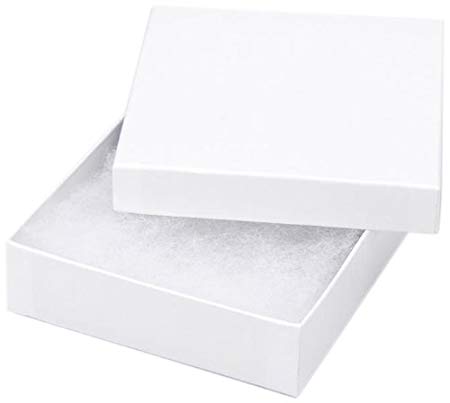 Jewelry Boxes - White - 3.5 x 3.5 x 7/8 inches - 6 pieces